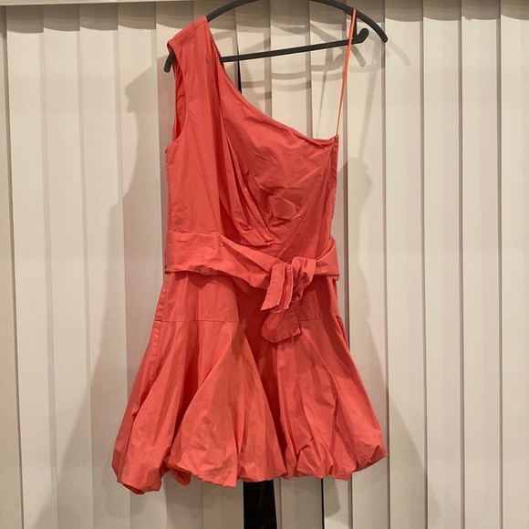 Coral One Shoulder Puff Dress" by Derek Lam 10 Crosby - Picture 3 of 7